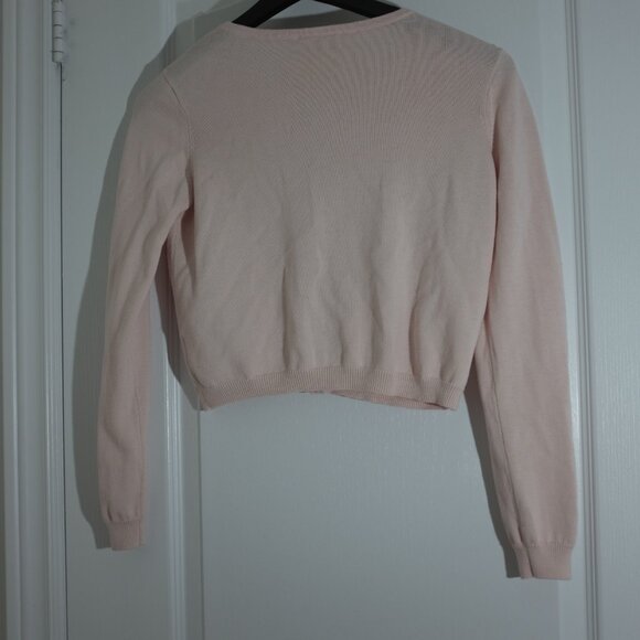 COPY - Children's place Girls pink cardigan with faux pearl neckline collar Pin… - Picture 2 of 9